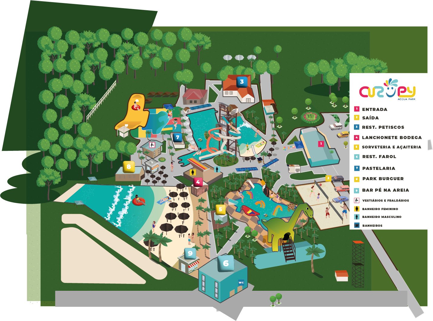Imagem do mapa do Curupy Acqua Park